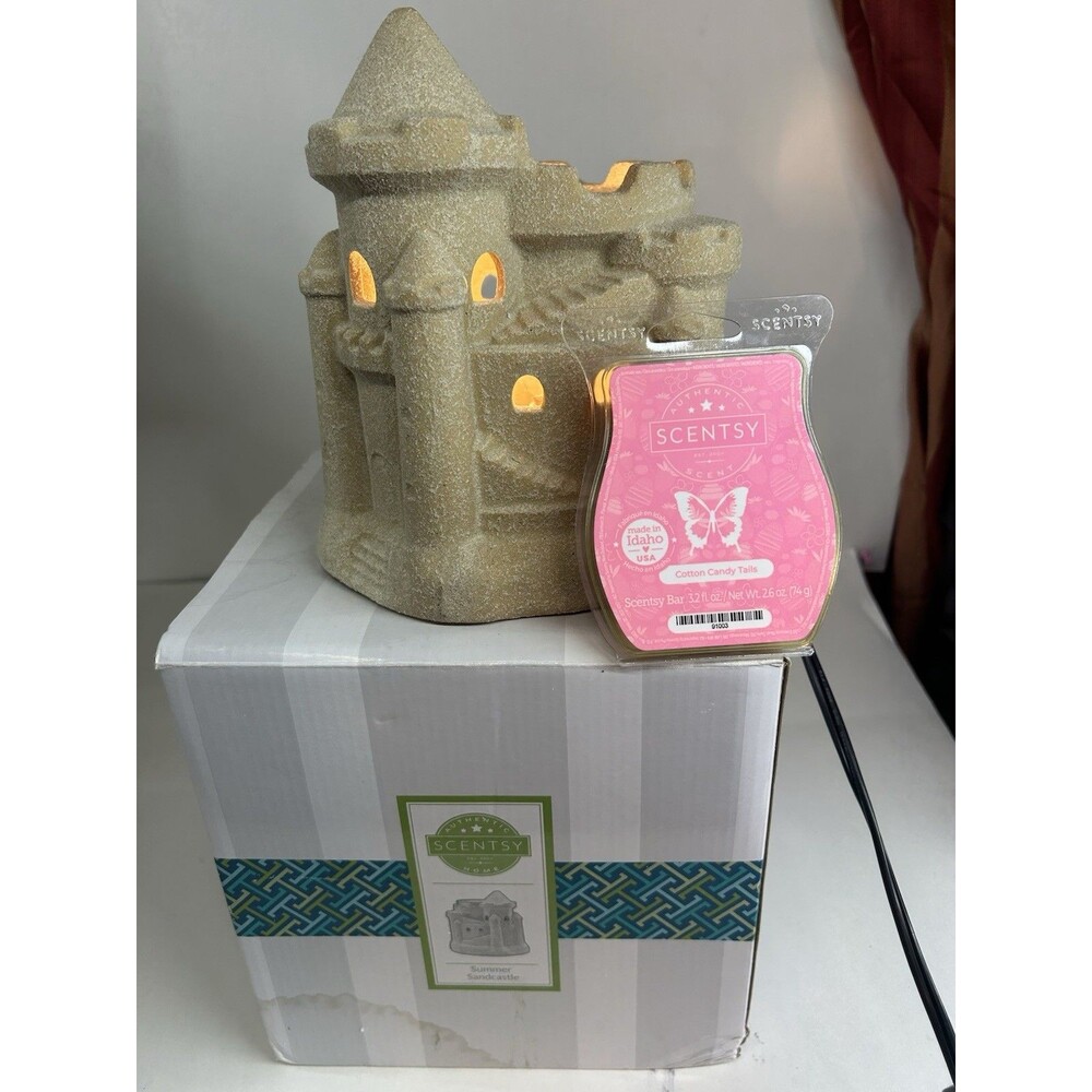 Scentsy Summer Sandcastle Warmer Retired Sand Sun Beach Ocean & Wax Bar NO Dish - Picture 2 of 8